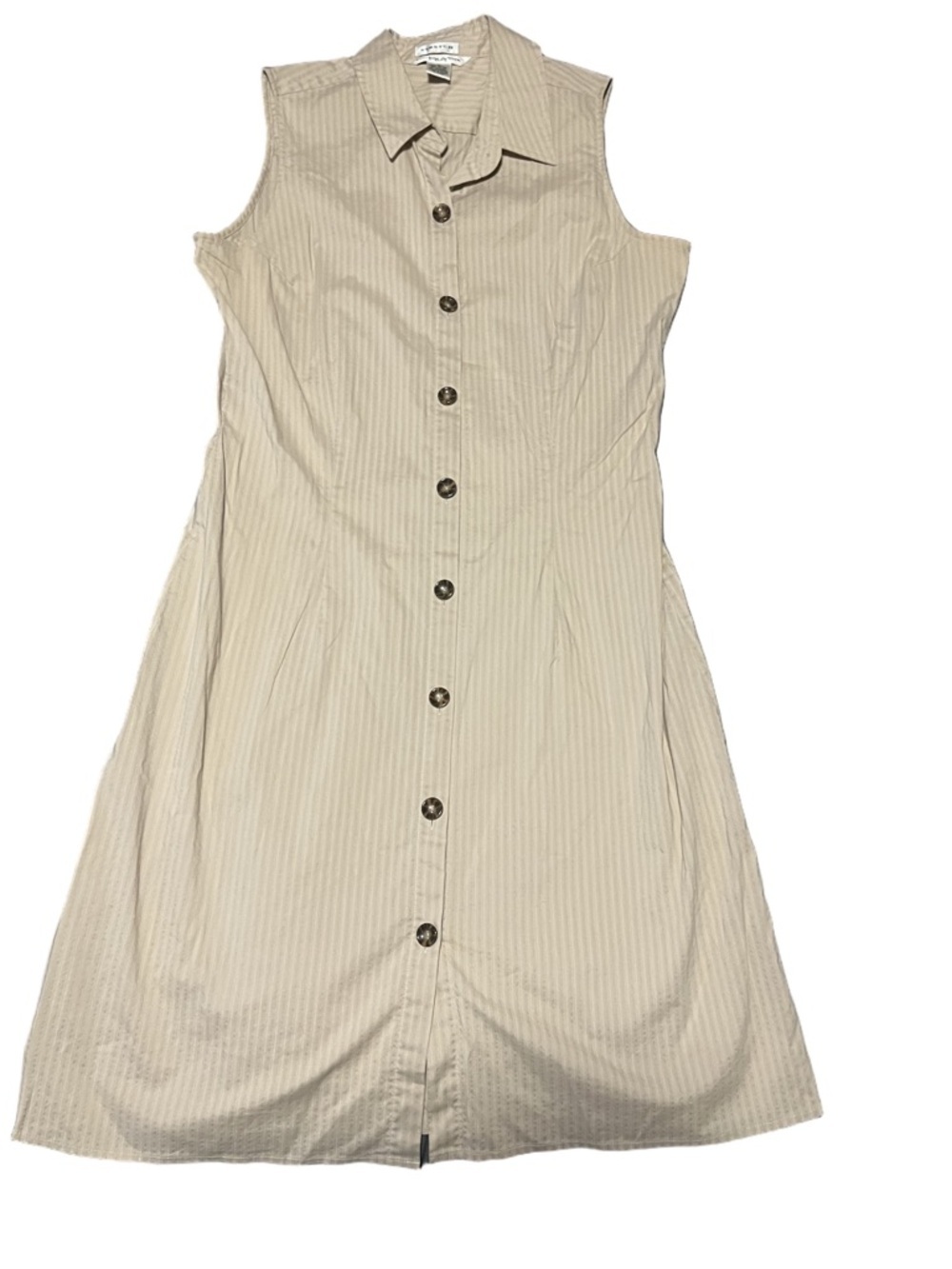Preston and York tan collared sleeveless dress